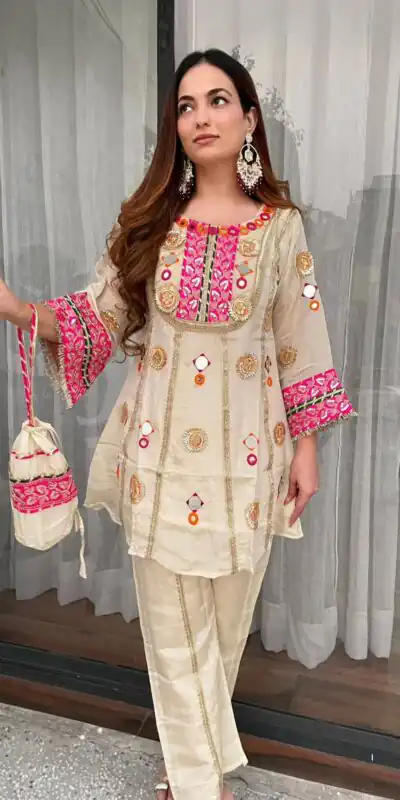 LG 2091 Cream in Cos Moss Mirror Work & Embroidery Work Salwar Suit . Festive Deal ₹2049. Delivery 4-6 Working Days. Shop now. | Jump Suits, Salwar suit, Designer Suits, Casual Suits, Creative suits, Palazzo Suits, Party Wear Suits, Patiala Suits, Straight Suits