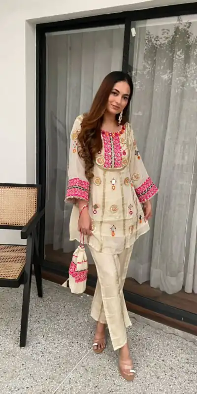LG 2091 Cream in Cos Moss Mirror Work & Embroidery Work Salwar Suit . Festive Deal ₹2049. Delivery 4-6 Working Days. Shop now. | Jump Suits, Salwar suit, Designer Suits, Casual Suits, Creative suits, Palazzo Suits, Party Wear Suits, Patiala Suits, Straight Suits