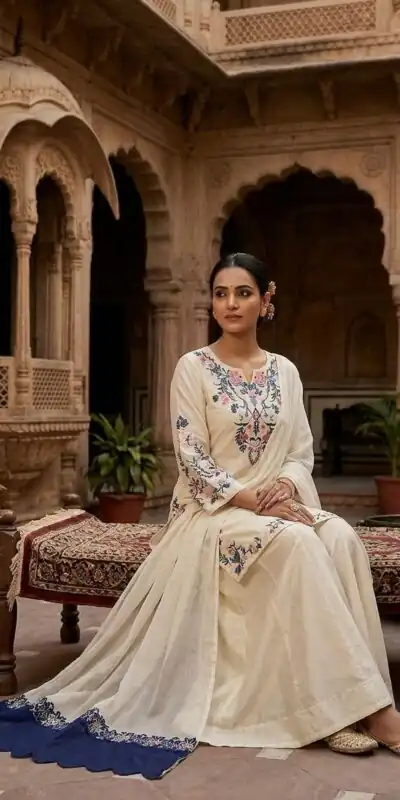 LG 2113 Off Whit eCrape Silk with Embroidery Work Salwar Suit . Introductory Price ₹2049. Delivery 4-6 Working Days. Shop now. | Jump Suits, Salwar suit, Designer Suits, Casual Suits, Creative suits, Palazzo Suits, Party Wear Suits, Patiala Suits, Straight Suits