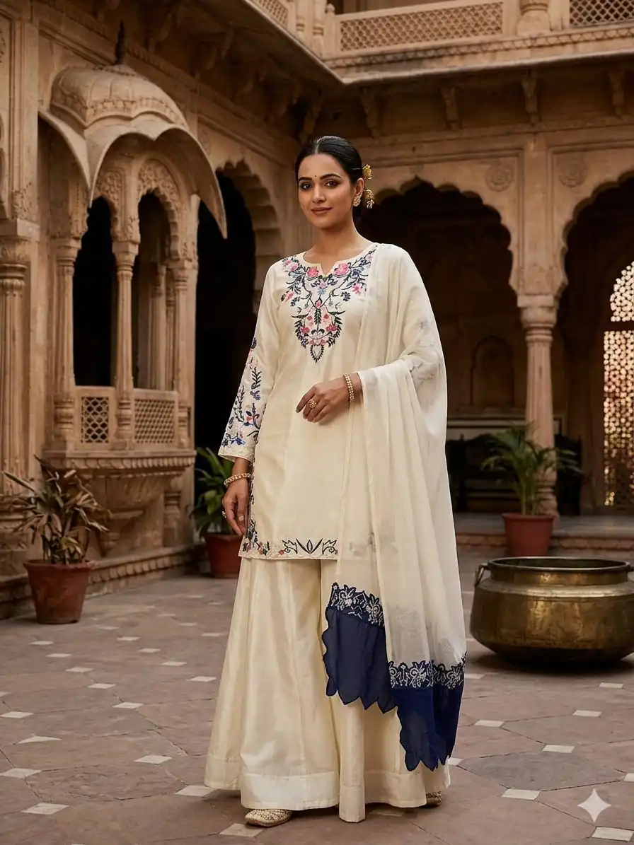LG 2113 Off Whit eCrape Silk with Embroidery Work Salwar Suit . Introductory Price ₹2049. Delivery 4-6 Working Days. Shop now. | Jump Suits, Salwar suit, Designer Suits, Casual Suits, Creative suits, Palazzo Suits, Party Wear Suits, Patiala Suits, Straight Suits