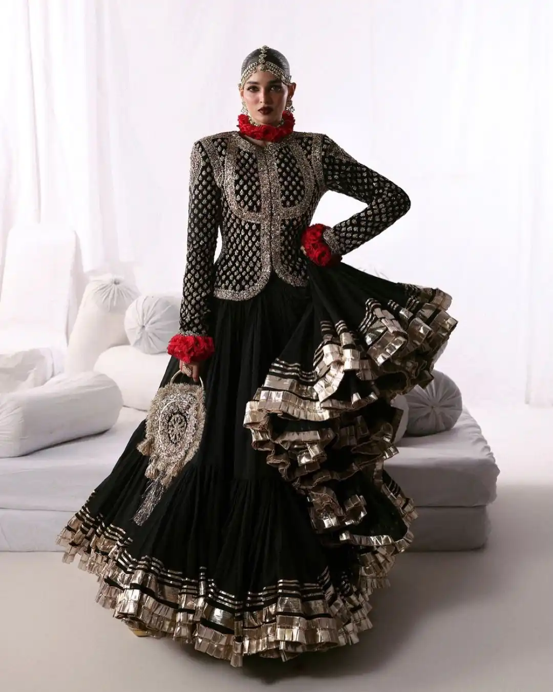 RTC 6036 Black Faux Georgette Lehenga Choli Perfect for Wedding, Party, Festival Celebrations, Ganesh Chaturthi, Diwali – . Introductory Price ₹2149. | Lehenga, Bollywood Lehenga, Creative Lehenga, Designer Lehenga, Embroidered Lehenga, Party Wear Lehenga