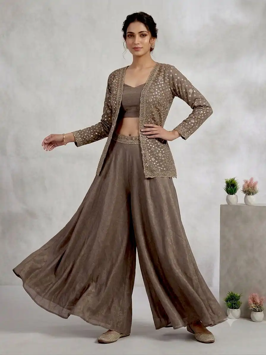 LG 2112 Brown Chinon Salwar Suit Perfect for Wedding, Party, Lohri, Eid, Holi – . Affordable Price ₹1049. Delivery 4-6 Working Days. Shop now. | Jump Suits, Salwar suit, Designer Suits, Casual Suits, Creative suits, Palazzo Suits, Party Wear Suits, Patiala Suits, Straight Suits