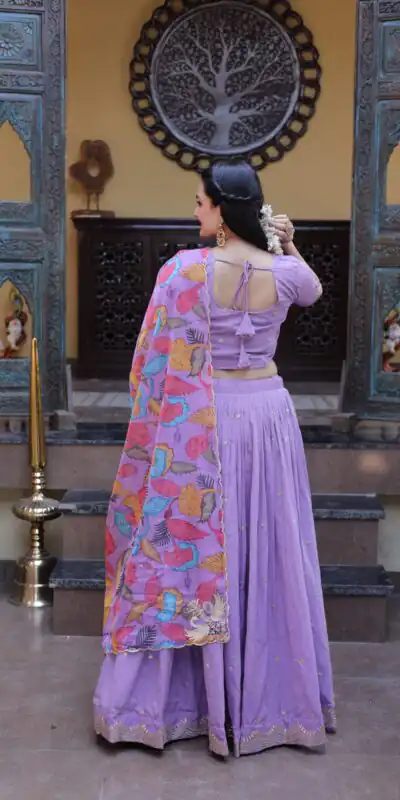 KA 5069 Lavender Cosmos Silk Lehenga Choli with Zari & Embroidery Work. Introductory Price ₹2499. Delivery 4-6 Working Days. Shop now. | Lehenga, Bollywood Lehenga, Creative Lehenga, Designer Lehenga, Embroidered Lehenga, Party Wear Lehenga