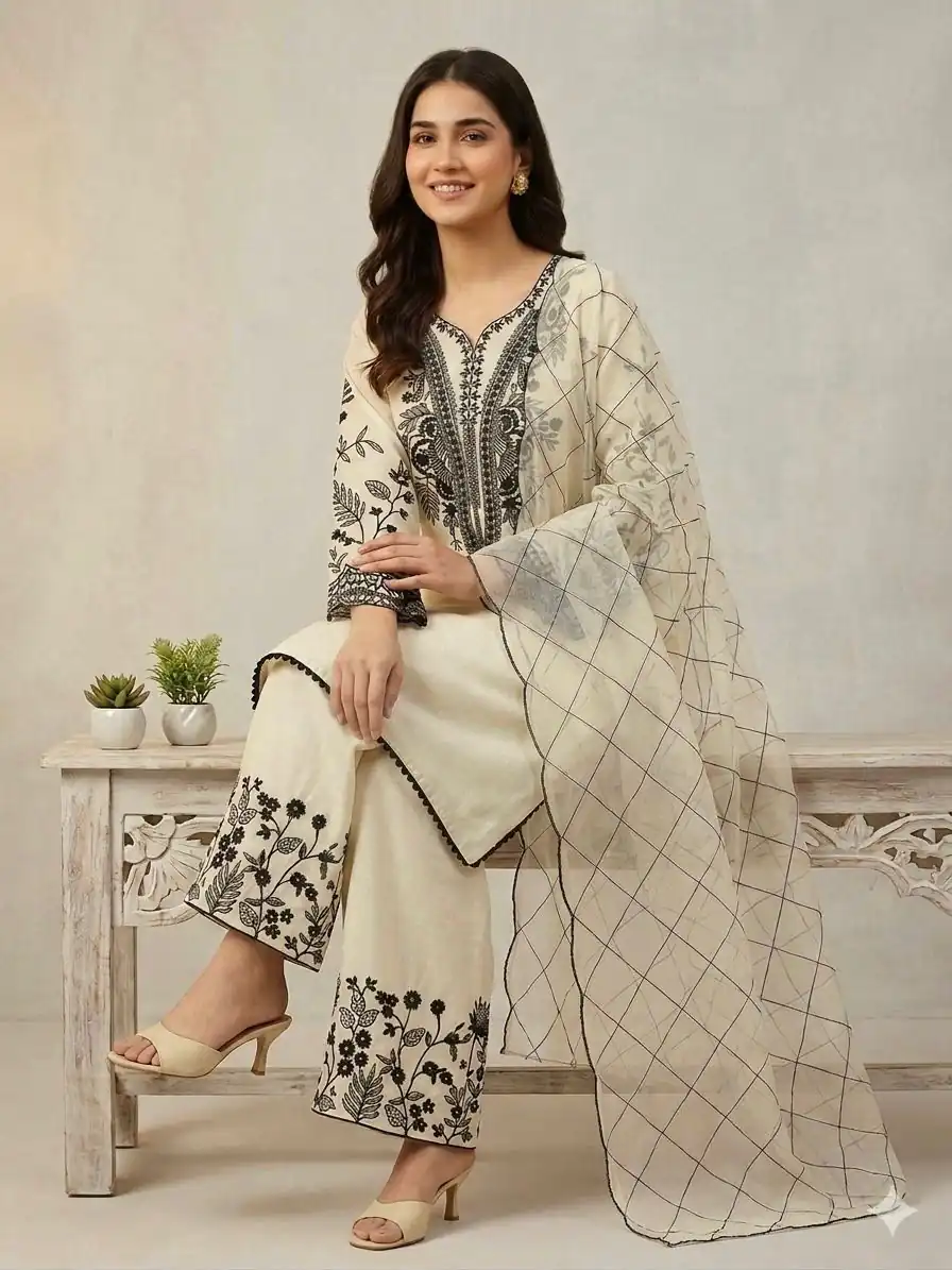 LG 2101 Off White Color Mal Cotton Embroidery Work Salwar Suit . Wedding, Party, Festive, Events, Get it for ₹2099. Delivery 4-6 Working Days. Shop now. | Jump Suits, Salwar suit, Designer Suits, Casual Suits, Creative suits, Palazzo Suits, Party Wear Suits, Patiala Suits, Straight Suits