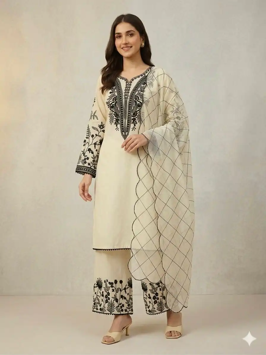 LG 2101 Off White Color Mal Cotton Embroidery Work Salwar Suit . Wedding, Party, Festive, Events, Get it for ₹2099. Delivery 4-6 Working Days. Shop now. | Jump Suits, Salwar suit, Designer Suits, Casual Suits, Creative suits, Palazzo Suits, Party Wear Suits, Patiala Suits, Straight Suits
