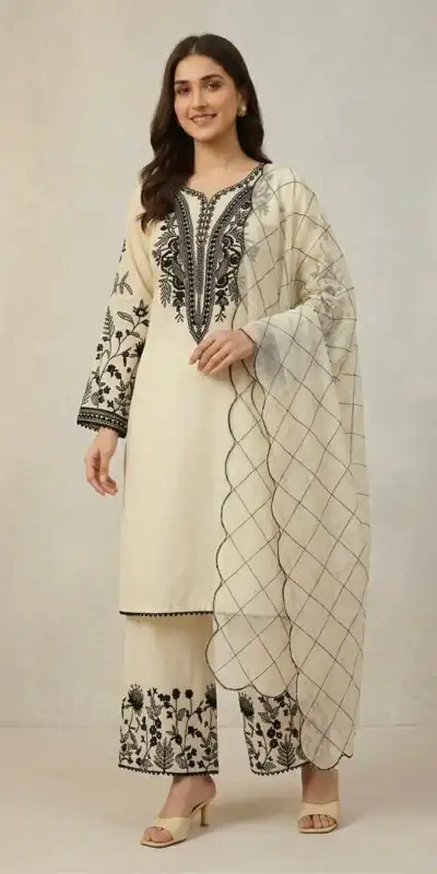 LG 2101 Off White Color Mal Cotton Embroidery Work Salwar Suit . Wedding, Party, Festive, Events, Get it for ₹2099. Delivery 4-6 Working Days. Shop now. | Jump Suits, Salwar suit, Designer Suits, Casual Suits, Creative suits, Palazzo Suits, Party Wear Suits, Patiala Suits, Straight Suits