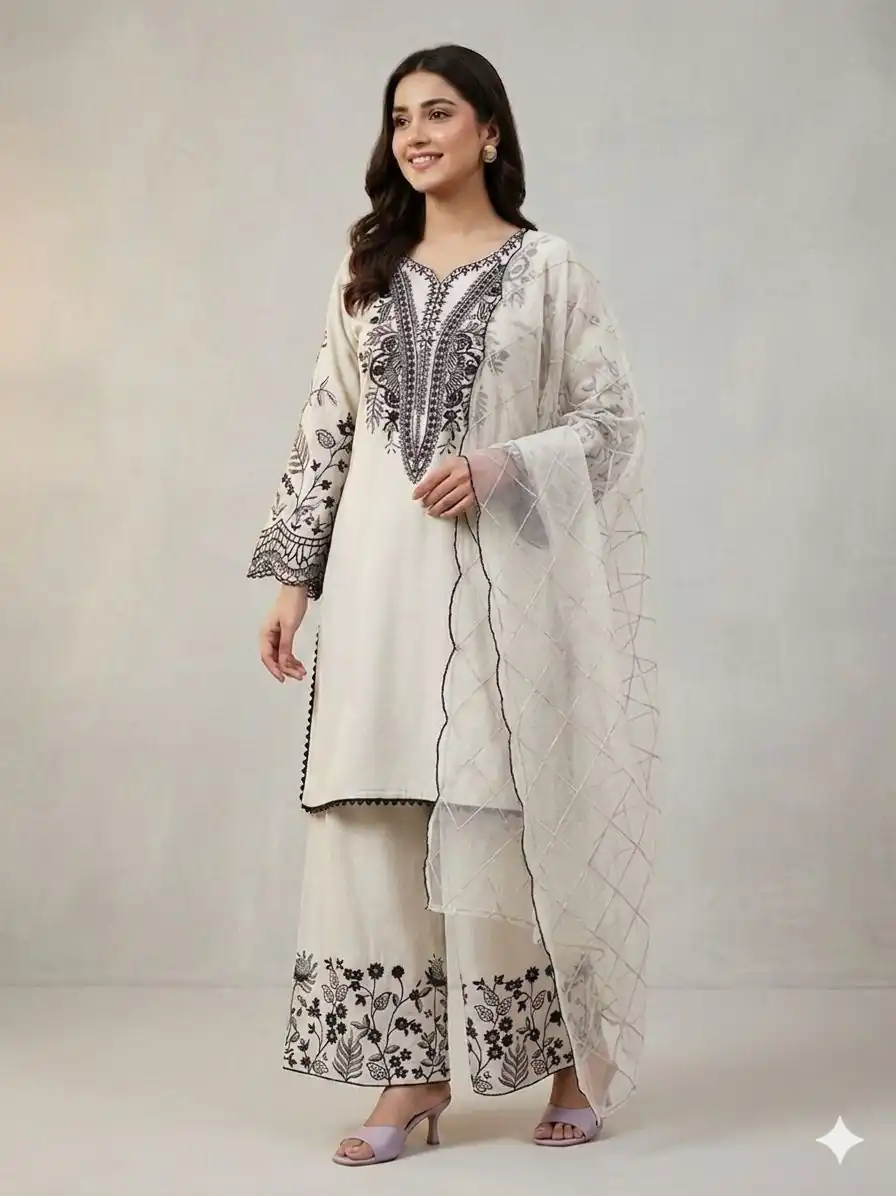 LG 2101 White Color Mal Cotton Embroidery Work Salwar Suit . Wedding, Party, Festive, Events, Get it for ₹2099. Delivery 4-6 Working Days. Shop now. | Jump Suits, Salwar suit, Designer Suits, Casual Suits, Creative suits, Palazzo Suits, Party Wear Suits, Patiala Suits, Straight Suits