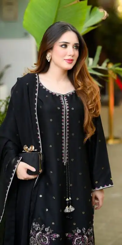 SSR 543 Black Satin Glass Salwar Suit with Embroidery Work & Thread Embroidery. Best Price ₹2149. Delivery 4-6 Working Days. Shop now. | Jump Suits, Salwar suit, Designer Suits, Casual Suits, Creative suits, Palazzo Suits, Party Wear Suits, Patiala Suits, Straight Suits