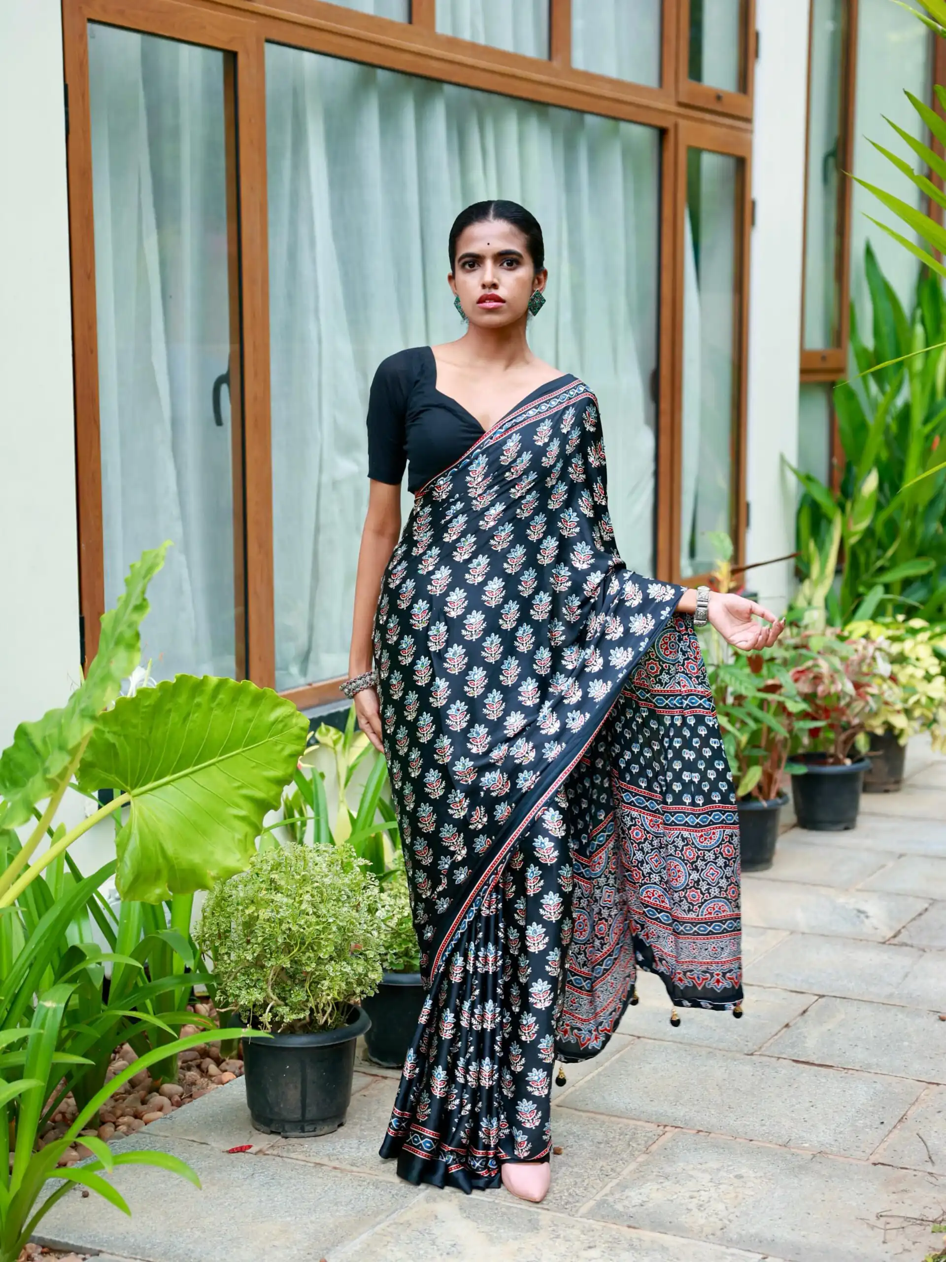 NC 5603 Black Color Satin Crap Saree with Mirror Work. Introductory Price ₹1799. Delivery Online 4-6 Working Days. Shop now. | Sarees, Bollywood Sarees, Creative Sarees, Designer Sarees, Embroidered Sarees, Ethnic Saree, Modern Digital sarees, Party Wear Sarees
