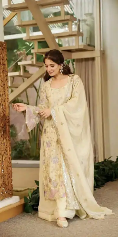 RTC 6030 Cream Vichitra Silk Salwar Suit with Embroidery Work. Wedding, Party, Festive, Events, Grab it for ₹2649. Delivery 4-6 Working Days. Shop now. | Jump Suits, Salwar suit, Designer Suits, Casual Suits, Creative suits, Palazzo Suits, Party Wear Suits, Patiala Suits, Straight Suits
