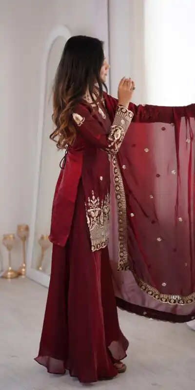 ZSR 3168 Maroon Color Fendy Silk With Embroidery Work Salwar Suit. Get it for ₹2149. Delivery 4-6 Working Days. Online Shop now. | Jump Suits, Salwar suit, Designer Suits, Casual Suits, Creative suits, Palazzo Suits, Party Wear Suits, Patiala Suits, Straight Suits