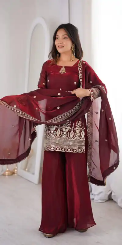 ZSR 3168 Maroon Color Fendy Silk With Embroidery Work Salwar Suit. Get it for ₹2149. Delivery 4-6 Working Days. Online Shop now. | Jump Suits, Salwar suit, Designer Suits, Casual Suits, Creative suits, Palazzo Suits, Party Wear Suits, Patiala Suits, Straight Suits
