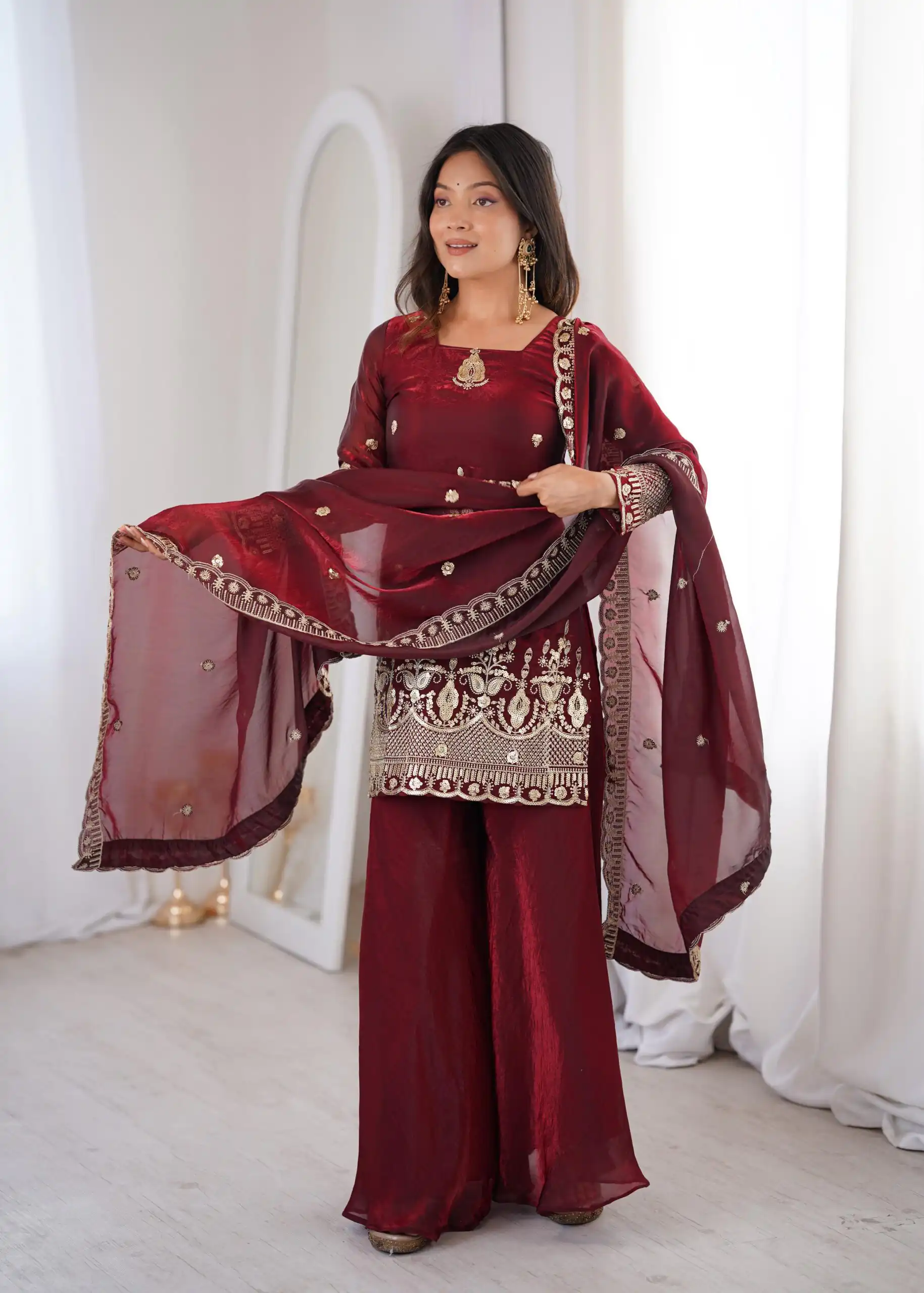ZSR 3168 Maroon Color Fendy Silk With Embroidery Work Salwar Suit. Get it for ₹2149. Delivery 4-6 Working Days. Online Shop now. | Jump Suits, Salwar suit, Designer Suits, Casual Suits, Creative suits, Palazzo Suits, Party Wear Suits, Patiala Suits, Straight Suits