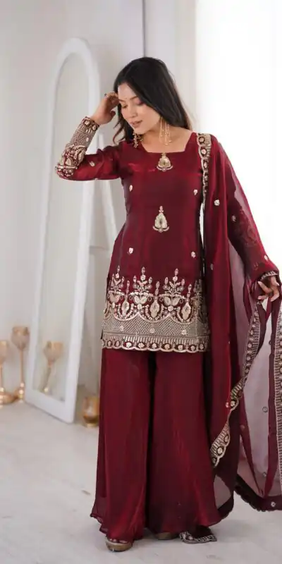 ZSR 3168 Maroon Color Fendy Silk With Embroidery Work Salwar Suit. Get it for ₹2149. Delivery 4-6 Working Days. Online Shop now. | Jump Suits, Salwar suit, Designer Suits, Casual Suits, Creative suits, Palazzo Suits, Party Wear Suits, Patiala Suits, Straight Suits
