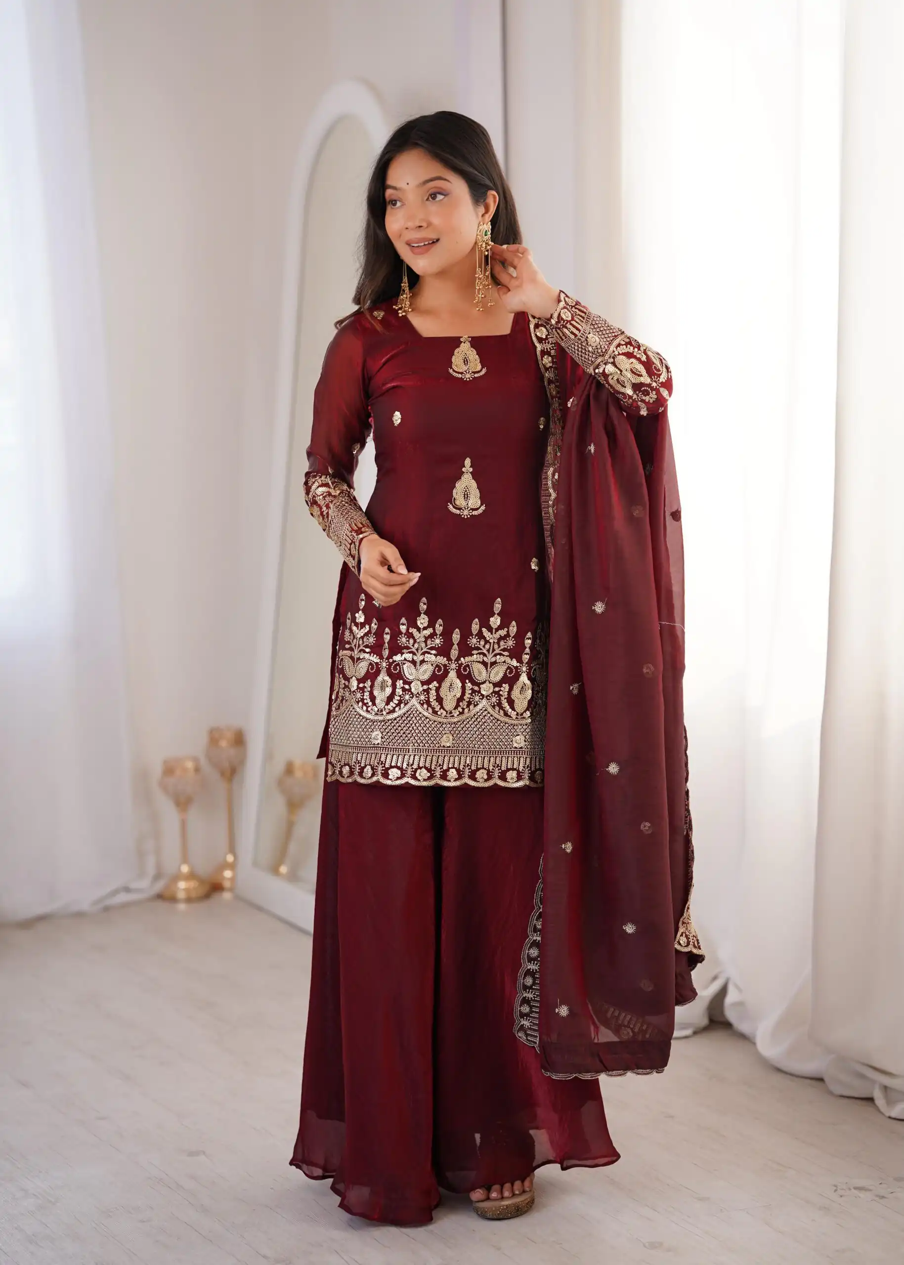 ZSR 3168 Maroon Color Fendy Silk With Embroidery Work Salwar Suit. Get it for ₹2149. Delivery 4-6 Working Days. Online Shop now. | Jump Suits, Salwar suit, Designer Suits, Casual Suits, Creative suits, Palazzo Suits, Party Wear Suits, Patiala Suits, Straight Suits