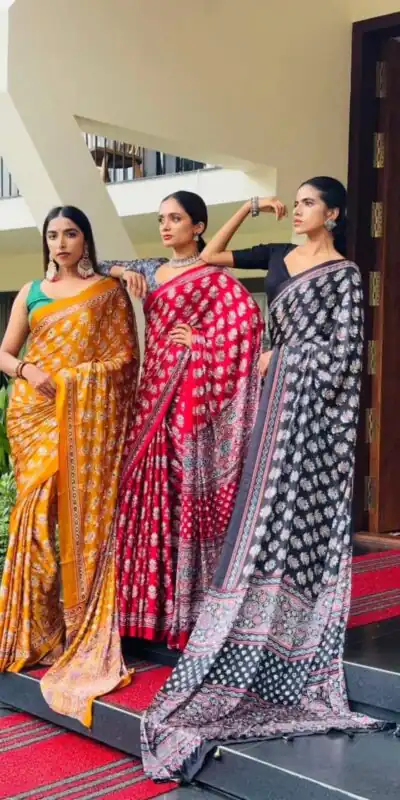 NC 5603 Red Color Satin Crap Saree with Mirror Work. Introductory Price ₹1799. Delivery Online 4-6 Working Days. Shop now. | Sarees, Bollywood Sarees, Creative Sarees, Designer Sarees, Embroidered Sarees, Ethnic Saree, Modern Digital sarees, Party Wear Sarees
