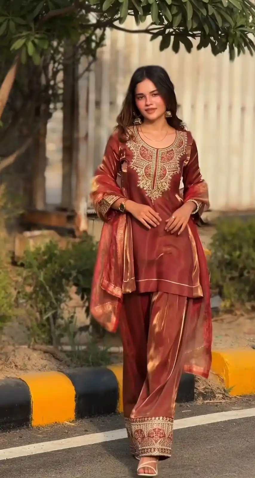 NF 1285 Rust Fandy Silk Salwar Suit with Lace Work & Embroidery Work. Introductory Price ₹2149. Delivery 4-6 Working Days. Shop now. | Jump Suits, Salwar suit, Designer Suits, Casual Suits, Creative suits, Palazzo Suits, Party Wear Suits, Patiala Suits, Straight Suits