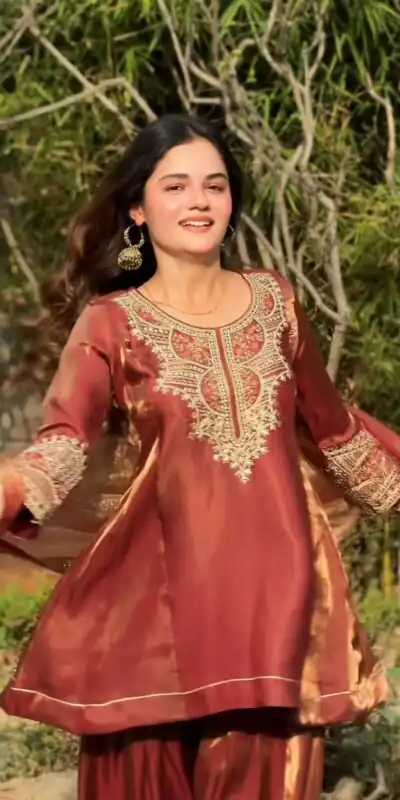 NF 1285 Rust Fandy Silk Salwar Suit with Lace Work & Embroidery Work. Introductory Price ₹2149. Delivery 4-6 Working Days. Shop now. | Jump Suits, Salwar suit, Designer Suits, Casual Suits, Creative suits, Palazzo Suits, Party Wear Suits, Patiala Suits, Straight Suits