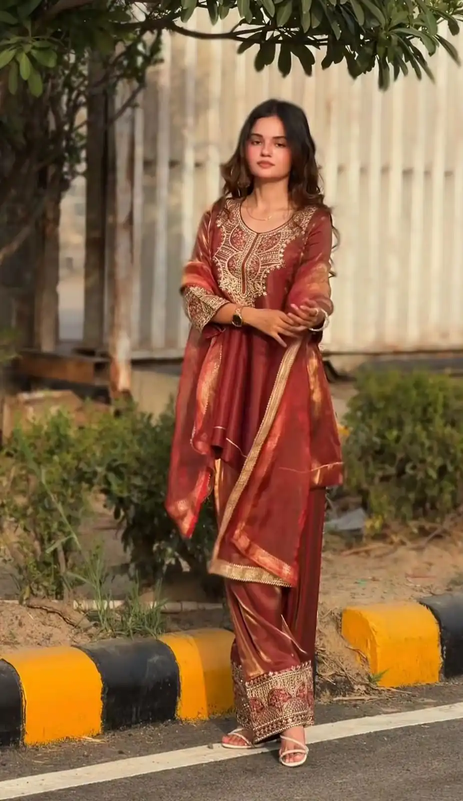 NF 1285 Rust Fandy Silk Salwar Suit with Lace Work & Embroidery Work. Introductory Price ₹2149. Delivery 4-6 Working Days. Shop now. | Jump Suits, Salwar suit, Designer Suits, Casual Suits, Creative suits, Palazzo Suits, Party Wear Suits, Patiala Suits, Straight Suits