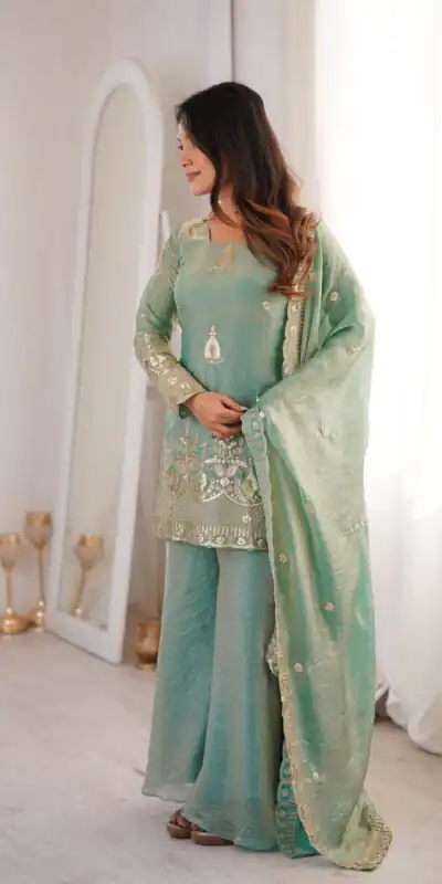 ZSR 3168 Sea Green Color Fendy Silk With Embroidery Work Salwar Suit. Get it for ₹2149. Delivery 4-6 Working Days. Online Shop now. | Jump Suits, Salwar suit, Designer Suits, Casual Suits, Creative suits, Palazzo Suits, Party Wear Suits, Patiala Suits, Straight Suits