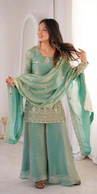 ZSR 3168 Sea Green Color Fendy Silk With Embroidery Work Salwar Suit. Get it for ₹2149. Delivery 4-6 Working Days. Online Shop now. | Jump Suits, Salwar suit, Designer Suits, Casual Suits, Creative suits, Palazzo Suits, Party Wear Suits, Patiala Suits, Straight Suits