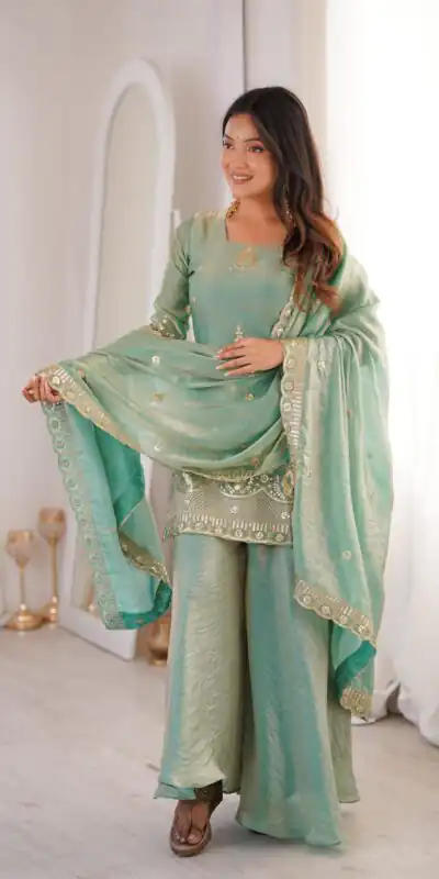 ZSR 3168 Sea Green Color Fendy Silk With Embroidery Work Salwar Suit. Get it for ₹2149. Delivery 4-6 Working Days. Online Shop now. | Jump Suits, Salwar suit, Designer Suits, Casual Suits, Creative suits, Palazzo Suits, Party Wear Suits, Patiala Suits, Straight Suits