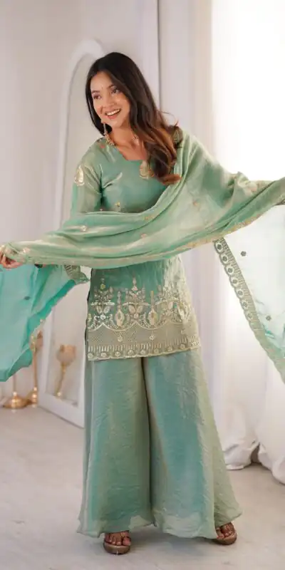 ZSR 3168 Sea Green Color Fendy Silk With Embroidery Work Salwar Suit. Get it for ₹2149. Delivery 4-6 Working Days. Online Shop now. | Jump Suits, Salwar suit, Designer Suits, Casual Suits, Creative suits, Palazzo Suits, Party Wear Suits, Patiala Suits, Straight Suits