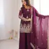 ZSR 3168 Wine Color Fendy Silk With Embroidery Work Salwar Suit. Get it for ₹2149. Delivery 4-6 Working Days. Online Shop now. | Jump Suits, Salwar suit, Designer Suits, Casual Suits, Creative suits, Palazzo Suits, Party Wear Suits, Patiala Suits, Straight Suits
