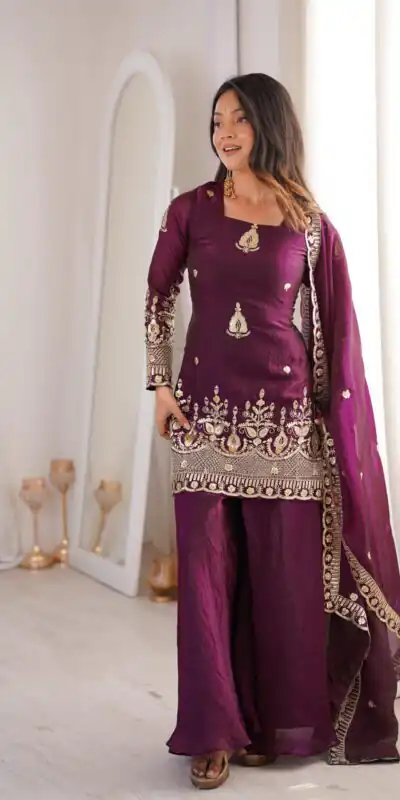 ZSR 3168 Wine Color Fendy Silk With Embroidery Work Salwar Suit. Get it for ₹2149. Delivery 4-6 Working Days. Online Shop now. | Jump Suits, Salwar suit, Designer Suits, Casual Suits, Creative suits, Palazzo Suits, Party Wear Suits, Patiala Suits, Straight Suits