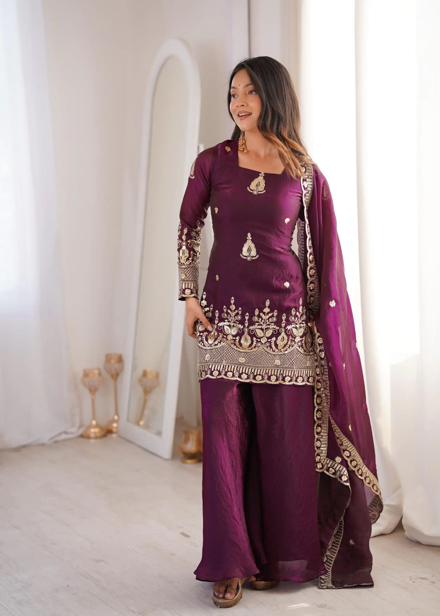 ZSR 3168 Wine Color Fendy Silk With Embroidery Work Salwar Suit. Get it for ₹2149. Delivery 4-6 Working Days. Online Shop now. | Jump Suits, Salwar suit, Designer Suits, Casual Suits, Creative suits, Palazzo Suits, Party Wear Suits, Patiala Suits, Straight Suits