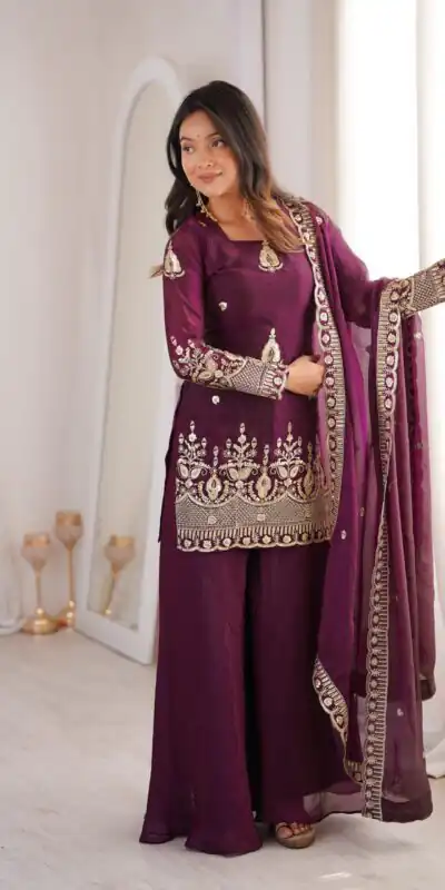 ZSR 3168 Wine Color Fendy Silk With Embroidery Work Salwar Suit. Get it for ₹2149. Delivery 4-6 Working Days. Online Shop now. | Jump Suits, Salwar suit, Designer Suits, Casual Suits, Creative suits, Palazzo Suits, Party Wear Suits, Patiala Suits, Straight Suits