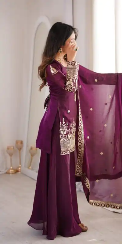 ZSR 3168 Wine Color Fendy Silk With Embroidery Work Salwar Suit. Get it for ₹2149. Delivery 4-6 Working Days. Online Shop now. | Jump Suits, Salwar suit, Designer Suits, Casual Suits, Creative suits, Palazzo Suits, Party Wear Suits, Patiala Suits, Straight Suits