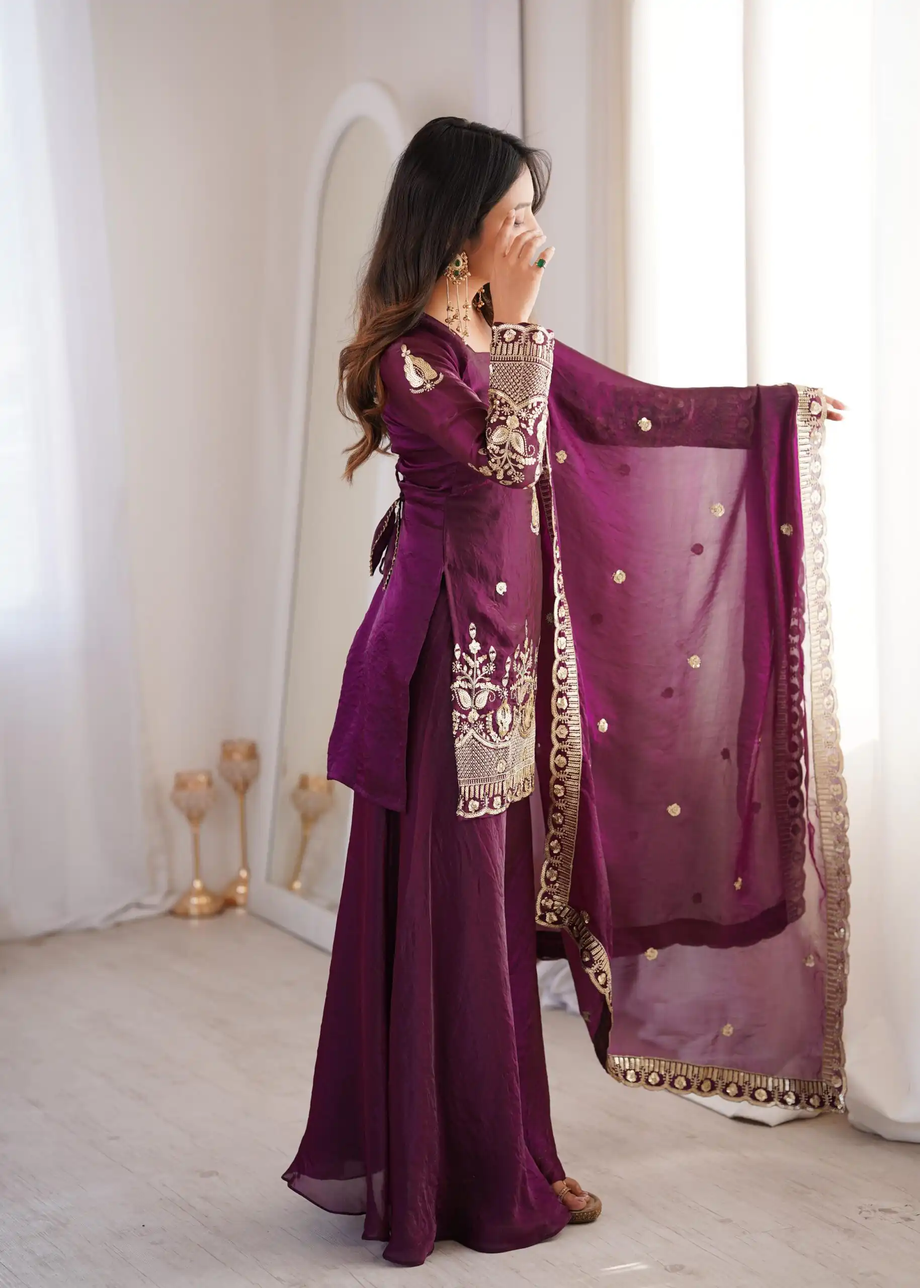 ZSR 3168 Wine Color Fendy Silk With Embroidery Work Salwar Suit. Get it for ₹2149. Delivery 4-6 Working Days. Online Shop now. | Jump Suits, Salwar suit, Designer Suits, Casual Suits, Creative suits, Palazzo Suits, Party Wear Suits, Patiala Suits, Straight Suits
