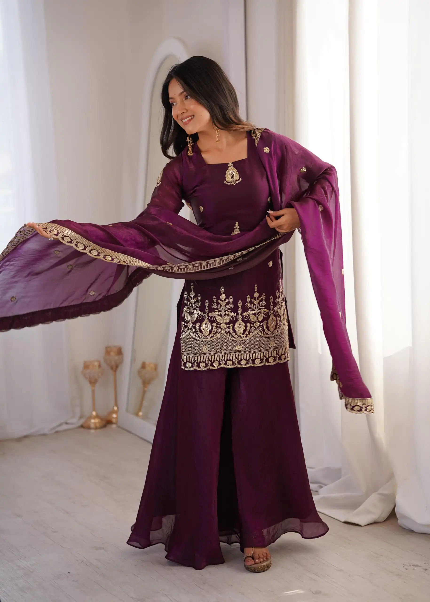 ZSR 3168 Wine Color Fendy Silk With Embroidery Work Salwar Suit. Get it for ₹2149. Delivery 4-6 Working Days. Online Shop now. | Jump Suits, Salwar suit, Designer Suits, Casual Suits, Creative suits, Palazzo Suits, Party Wear Suits, Patiala Suits, Straight Suits