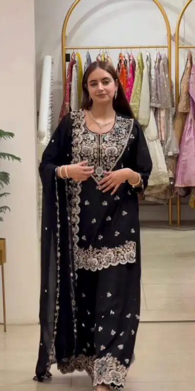 RTC 6031 Black Faux Georgette Salwar Suit Perfect for Wedding, Party, Family Gatherings, Sangeet, Housewarming – . Affordable Price ₹2049. Days | Jump Suits, Salwar suit, Designer Suits, Casual Suits, Creative suits, Palazzo Suits, Party Wear Suits, Patiala Suits, Straight Suits