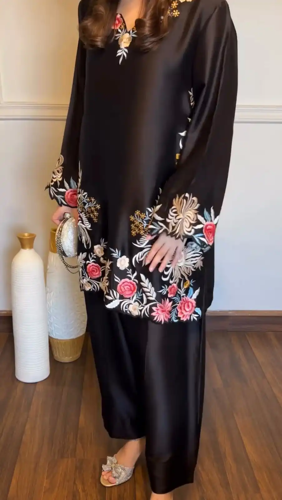 KD 1618 Black Rayon Satin Salwar Suit with Thread Embroidery. Affordable Price ₹1999. Delivery 4-6 Working Days. Shop now. | Jump Suits, Salwar suit, Designer Suits, Casual Suits, Creative suits, Palazzo Suits, Party Wear Suits, Patiala Suits, Straight Suits