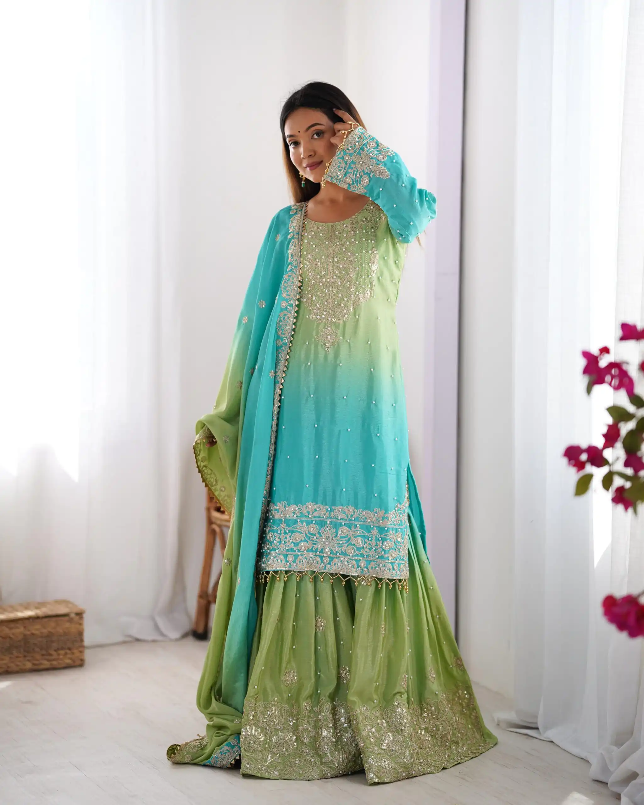 KD 1498 Green Color Chinon Silk Designer Work Salwar Suit in Get it for ₹2499. Delivery 4-6 Working Days. Online Shop now. | Jump Suits, Salwar suit, Designer Suits, Casual Suits, Creative suits, Palazzo Suits, Party Wear Suits, Patiala Suits, Straight Suits