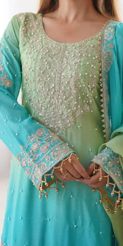 KD 1498 Green Color Chinon Silk Designer Work Salwar Suit in Get it for ₹2499. Delivery 4-6 Working Days. Online Shop now. | Jump Suits, Salwar suit, Designer Suits, Casual Suits, Creative suits, Palazzo Suits, Party Wear Suits, Patiala Suits, Straight Suits