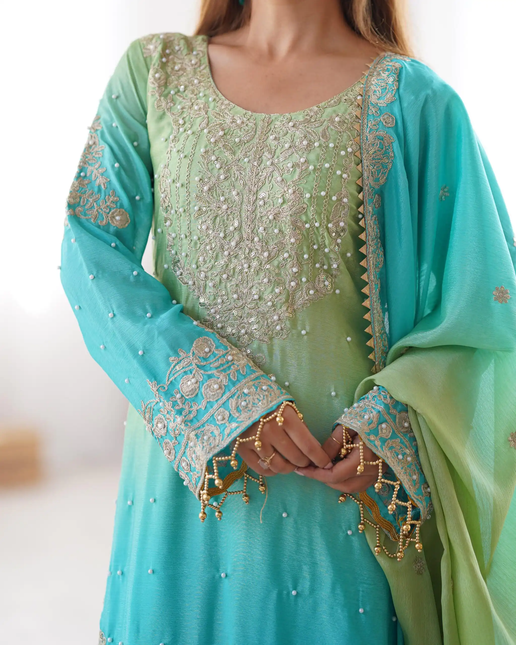 KD 1498 Green Color Chinon Silk Designer Work Salwar Suit in Get it for ₹2499. Delivery 4-6 Working Days. Online Shop now. | Jump Suits, Salwar suit, Designer Suits, Casual Suits, Creative suits, Palazzo Suits, Party Wear Suits, Patiala Suits, Straight Suits