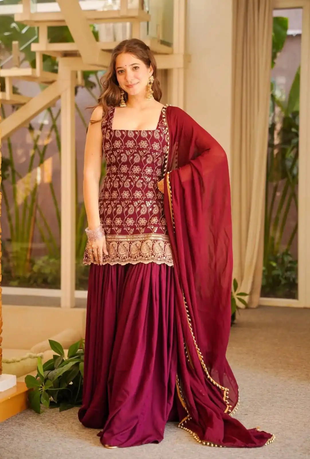 MD 3093 Red Blooming Faux Georgette Salwar Suit Perfect for Wedding, Party, Makar Sankranti, Baby Shower, Traditional Day – . Special Price ₹2149. Deliv | Jump Suits, Salwar suit, Designer Suits, Casual Suits, Creative suits, Palazzo Suits, Party Wear Suits, Patiala Suits, Straight Suits