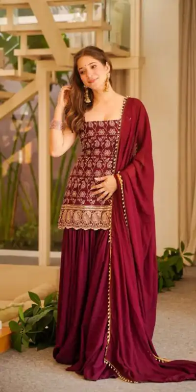 MD 3093 Red Blooming Faux Georgette Salwar Suit Perfect for Wedding, Party, Makar Sankranti, Baby Shower, Traditional Day – . Special Price ₹2149. Deliv | Jump Suits, Salwar suit, Designer Suits, Casual Suits, Creative suits, Palazzo Suits, Party Wear Suits, Patiala Suits, Straight Suits