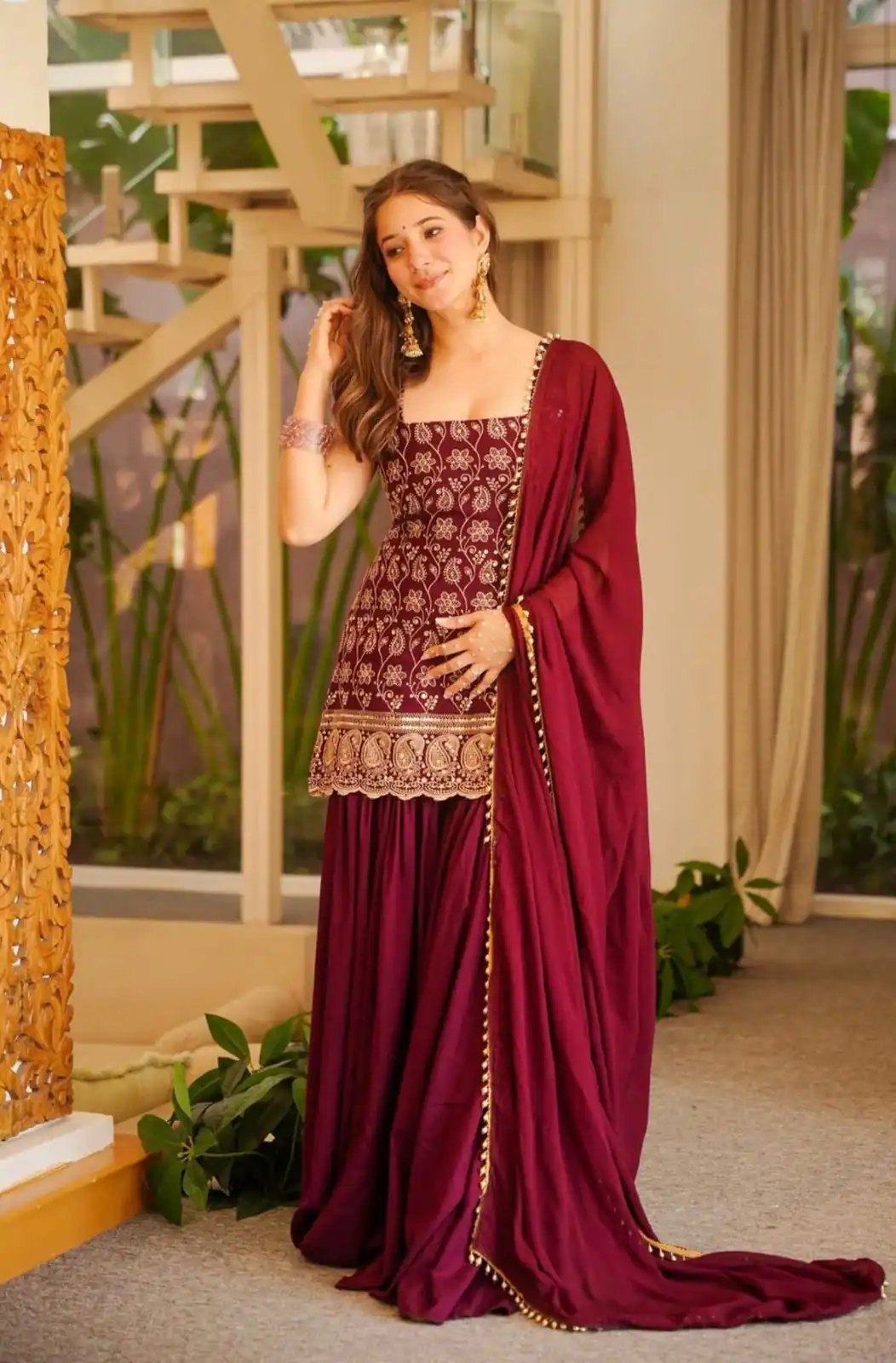 MD 3093 Red Blooming Faux Georgette Salwar Suit Perfect for Wedding, Party, Makar Sankranti, Baby Shower, Traditional Day – . Special Price ₹2149. Deliv | Jump Suits, Salwar suit, Designer Suits, Casual Suits, Creative suits, Palazzo Suits, Party Wear Suits, Patiala Suits, Straight Suits