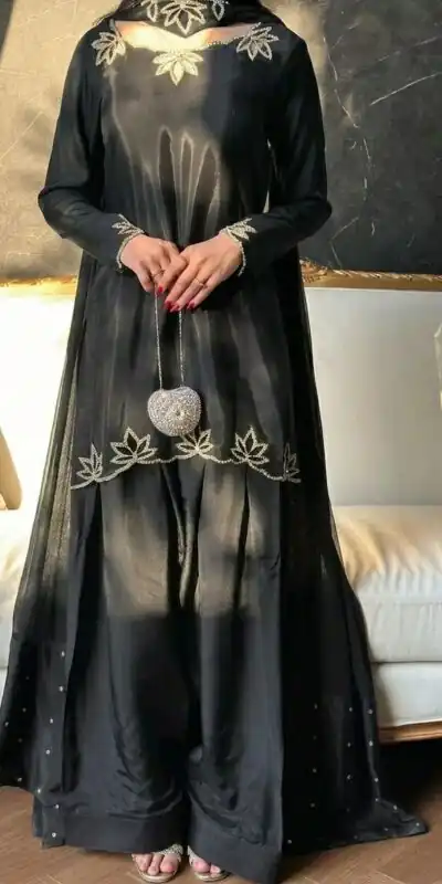 NF 1270 Black Natural Crep Salwar Suit Brown with Embroidery Work. Exclusive Offer ₹1899. Delivery 4-6 Working Days. Shop now. | Jump Suits, Salwar suit, Designer Suits, Casual Suits, Creative suits, Palazzo Suits, Party Wear Suits, Patiala Suits, Straight Suits