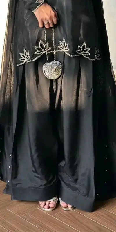 NF 1270 Black Natural Crep Salwar Suit Brown with Embroidery Work. Exclusive Offer ₹1899. Delivery 4-6 Working Days. Shop now. | Jump Suits, Salwar suit, Designer Suits, Casual Suits, Creative suits, Palazzo Suits, Party Wear Suits, Patiala Suits, Straight Suits