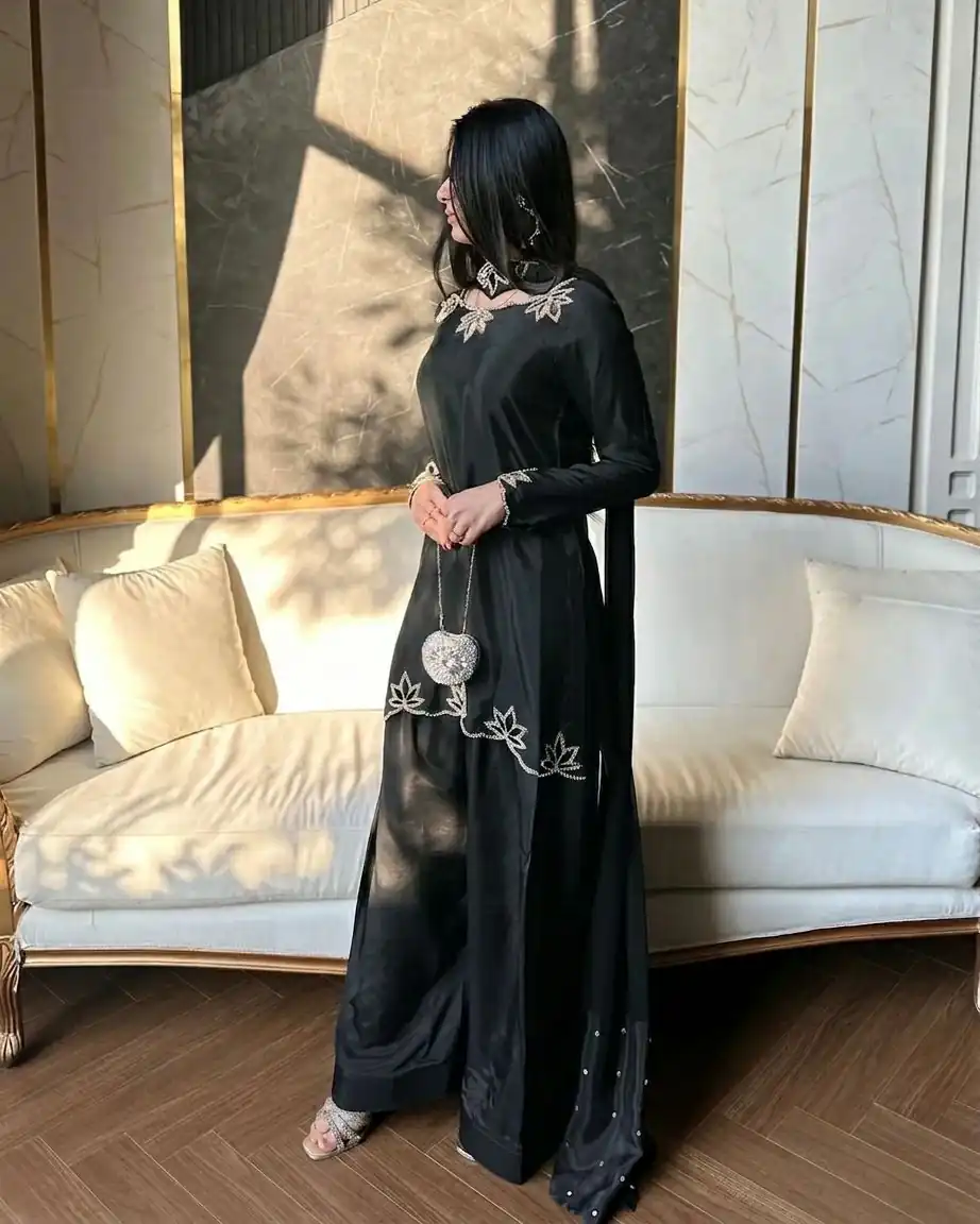 NF 1270 Black Natural Crep Salwar Suit Brown with Embroidery Work. Exclusive Offer ₹1899. Delivery 4-6 Working Days. Shop now. | Jump Suits, Salwar suit, Designer Suits, Casual Suits, Creative suits, Palazzo Suits, Party Wear Suits, Patiala Suits, Straight Suits
