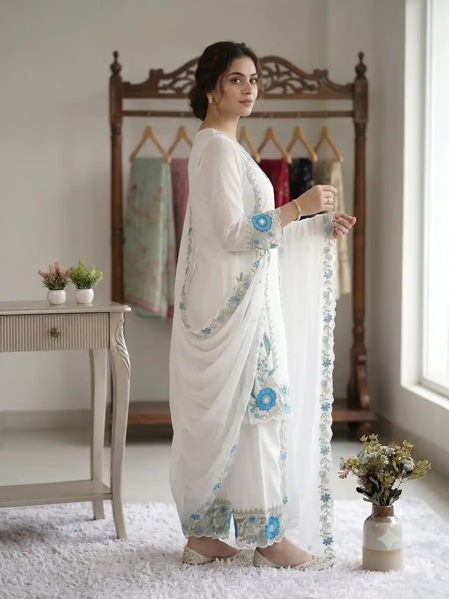 LG 2105 Blue Fox Georgette Salwar Suit With Embroidery Work. Affordable Price ₹2049. Delivery 4-6 Working Days. Shop now. | Jump Suits, Salwar suit, Designer Suits, Casual Suits, Creative suits, Palazzo Suits, Party Wear Suits, Patiala Suits, Straight Suits