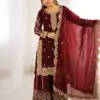 ZSR 3167 Maroon Fendy Silk Salwar Suitwith Embroidery Work & Lace Work. Now at just ₹2149. Delivery 4-6 Working Days. Shop now. | Jump Suits, Salwar suit, Designer Suits, Casual Suits, Creative suits, Palazzo Suits, Party Wear Suits, Patiala Suits, Straight Suits