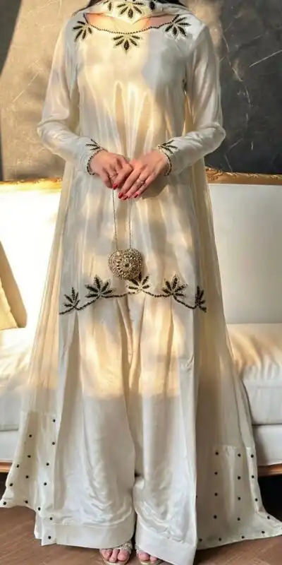 NF 1270 Off White Natural Crep Salwar Suit Brown with Embroidery Work. Exclusive Offer ₹1899. Delivery 4-6 Working Days. Shop now. | Jump Suits, Salwar suit, Designer Suits, Casual Suits, Creative suits, Palazzo Suits, Party Wear Suits, Patiala Suits, Straight Suits