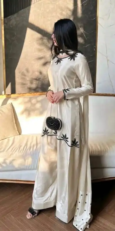 NF 1270 Off White Natural Crep Salwar Suit Brown with Embroidery Work. Exclusive Offer ₹1899. Delivery 4-6 Working Days. Shop now. | Jump Suits, Salwar suit, Designer Suits, Casual Suits, Creative suits, Palazzo Suits, Party Wear Suits, Patiala Suits, Straight Suits