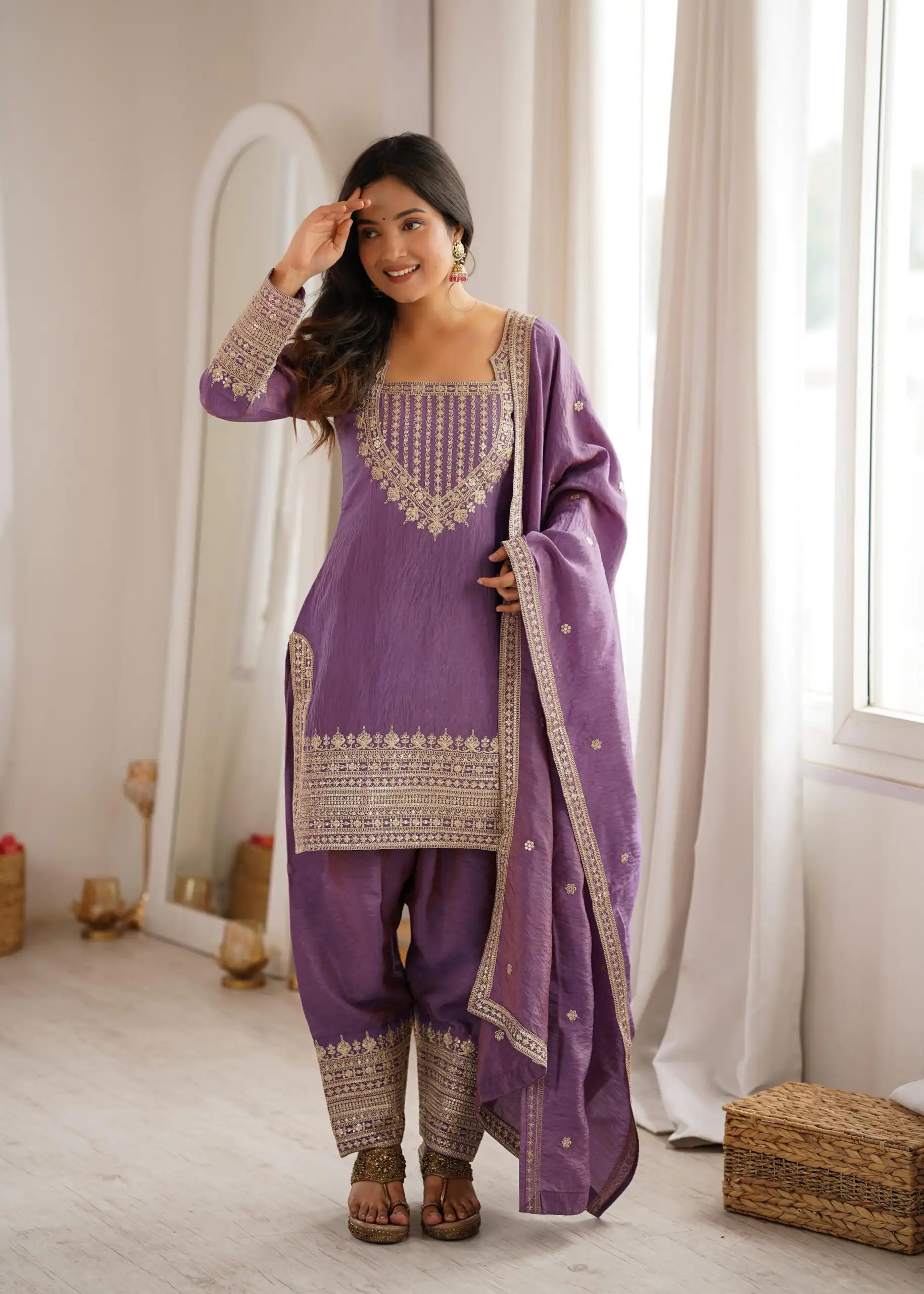 KB 303 Onion Vichitra Silk Salwar Suit with Embroidery Work. Wedding, Party, Festive, Events, Grab it for ₹2049. Delivery 4-6 Working Days. Shop now. | Jump Suits, Salwar suit, Designer Suits, Casual Suits, Creative suits, Palazzo Suits, Party Wear Suits, Patiala Suits, Straight Suits